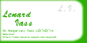 lenard vass business card